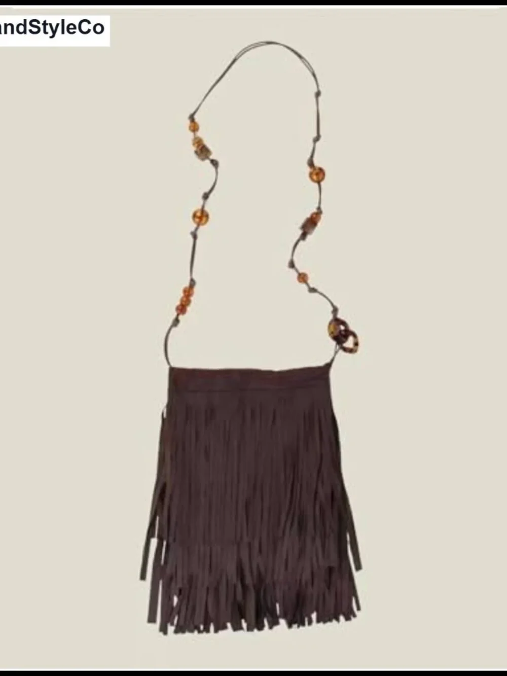 Boho Fringe Crossbody Bag with Beaded Strap and Tassels